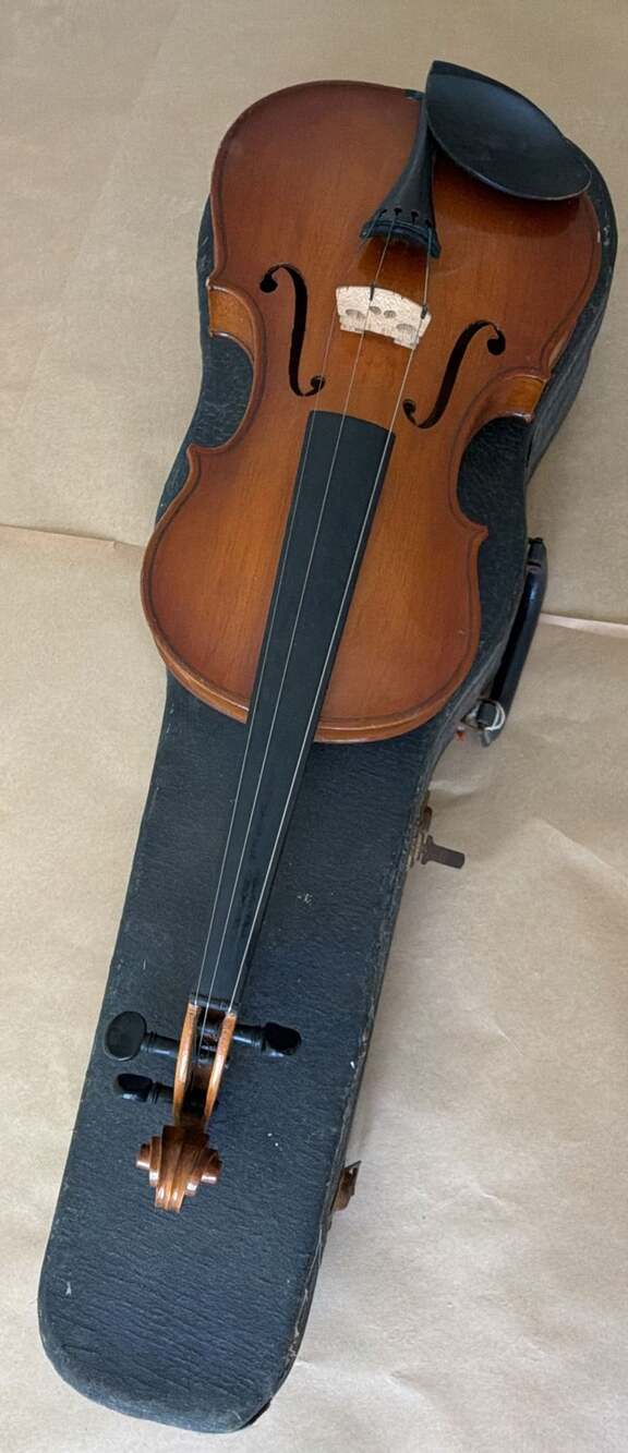 Violin With Case and Bow